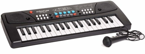 Kids Electronic Musical Keyboard Piano with Mic - Black